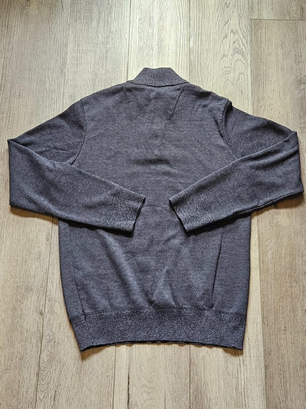 Robert Graham Gray Textured Knit 1/2 Zip Pullover Sweater Mock Neck Men's Large - Picture 2 of 8